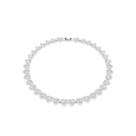 Swarovski Ariana Grande x Swarovski Rhodium Plated Heart Statement Tennis Necklace
