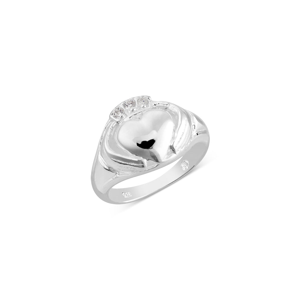 Argento Silver Chunky Claddagh Ring