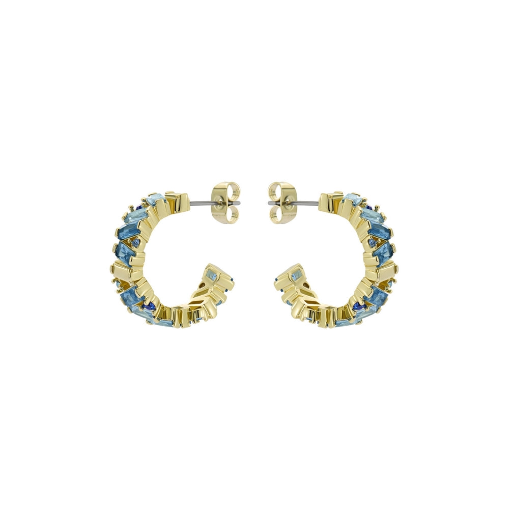 Ted Baker Gold Clarence Blue Crystal Cluster Hoops
