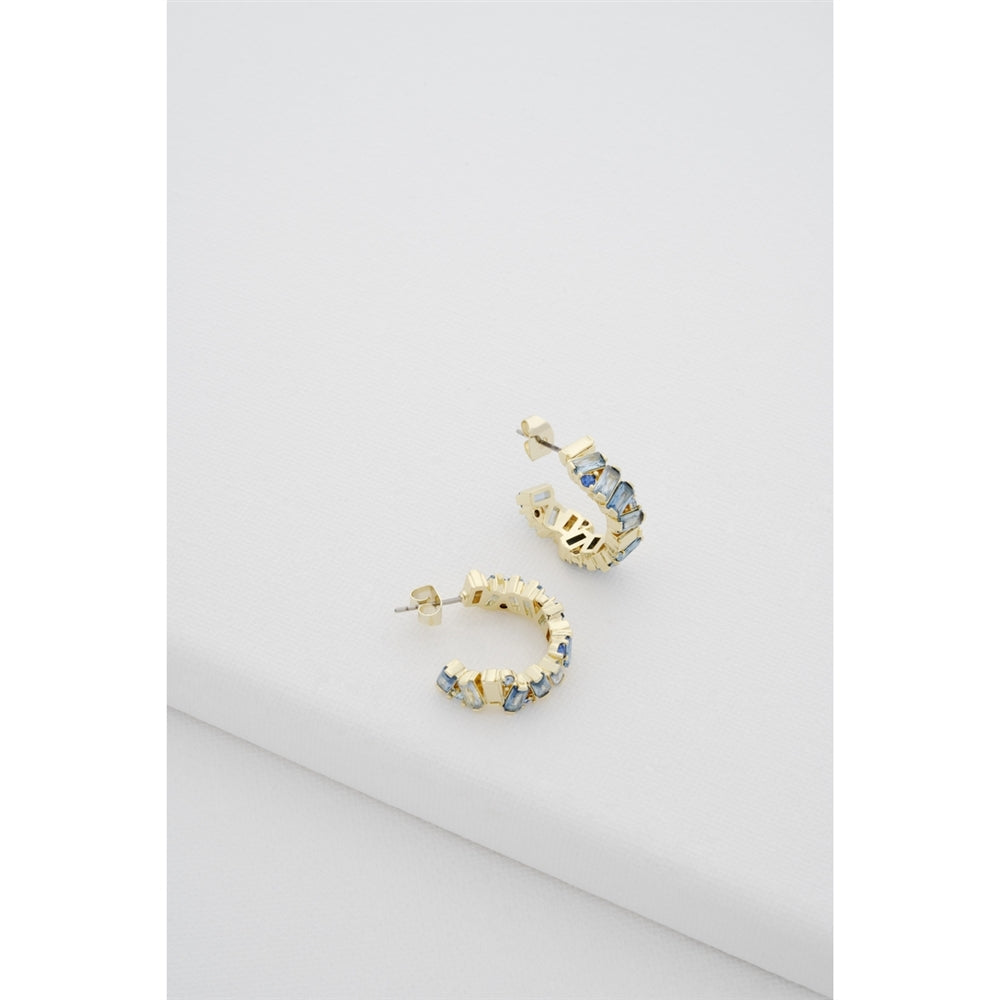 Ted Baker Gold Clarence Blue Crystal Cluster Hoops