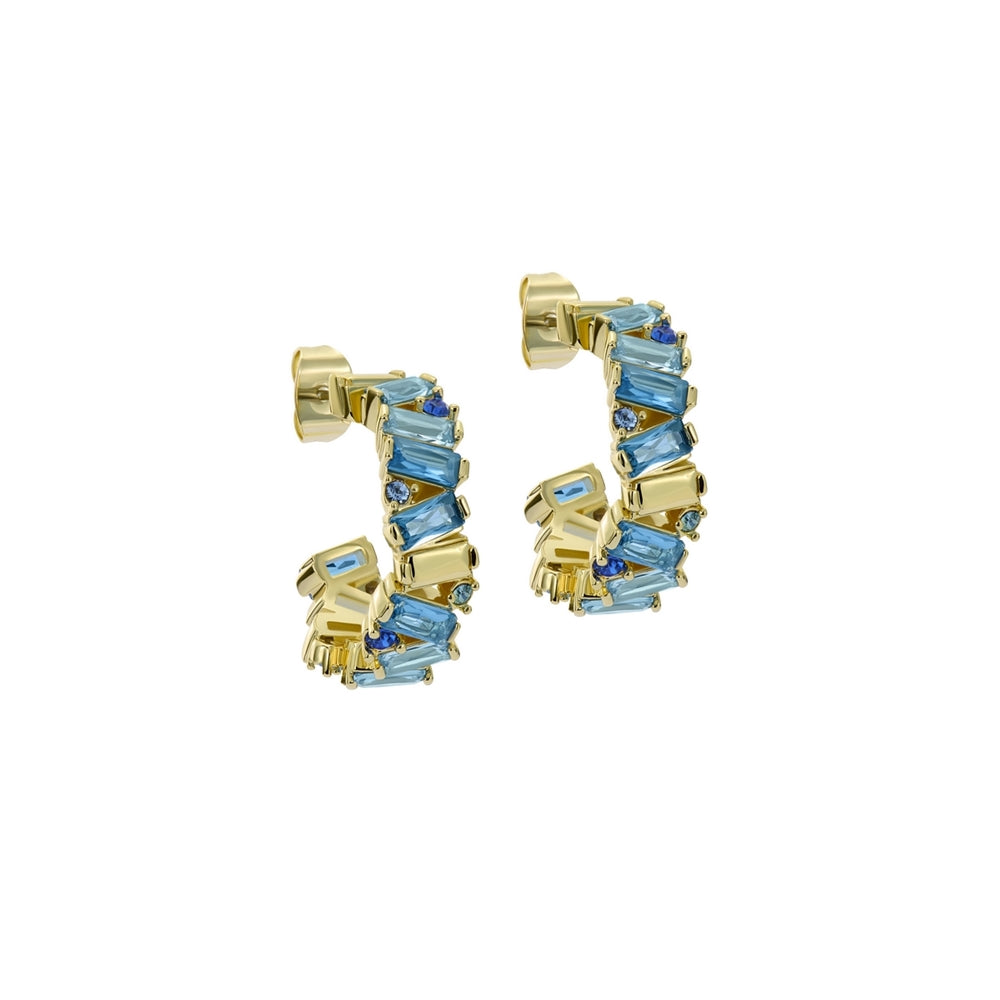Ted Baker Gold Clarence Blue Crystal Cluster Hoops