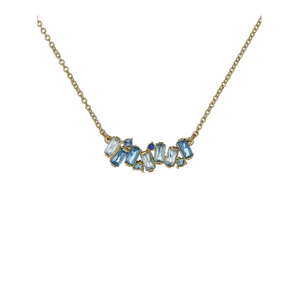 Ted Baker Gold Clarita Crystal Cluster Blue Necklace
