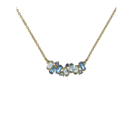 Ted Baker Gold Clarita Crystal Cluster Blue Necklace