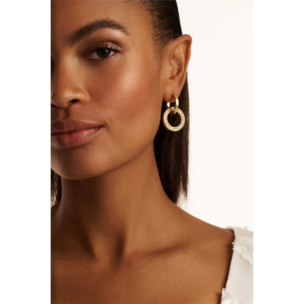 Ted Baker Gold Lina Double Link Crystal Drop Earrings
