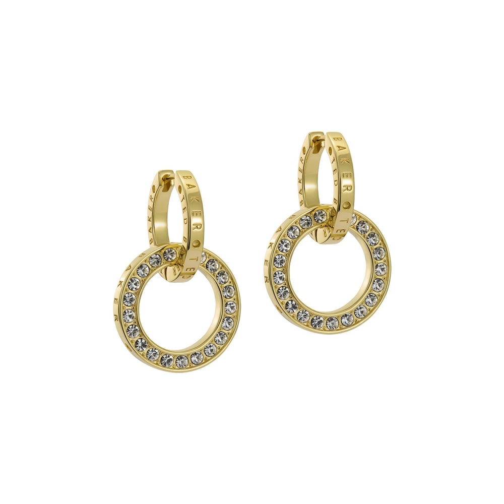 Ted Baker Gold Lina Double Link Crystal Drop Earrings