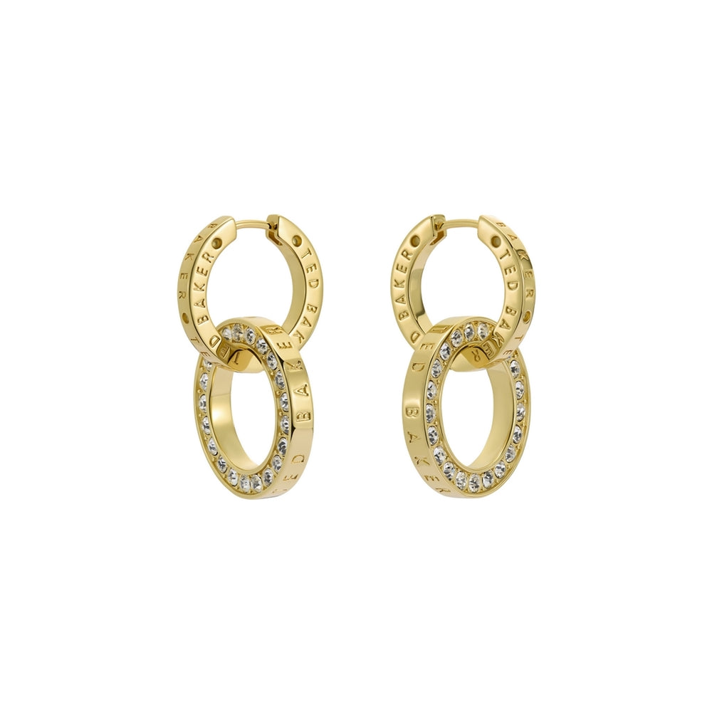 Ted Baker Gold Lina Double Link Crystal Drop Earrings