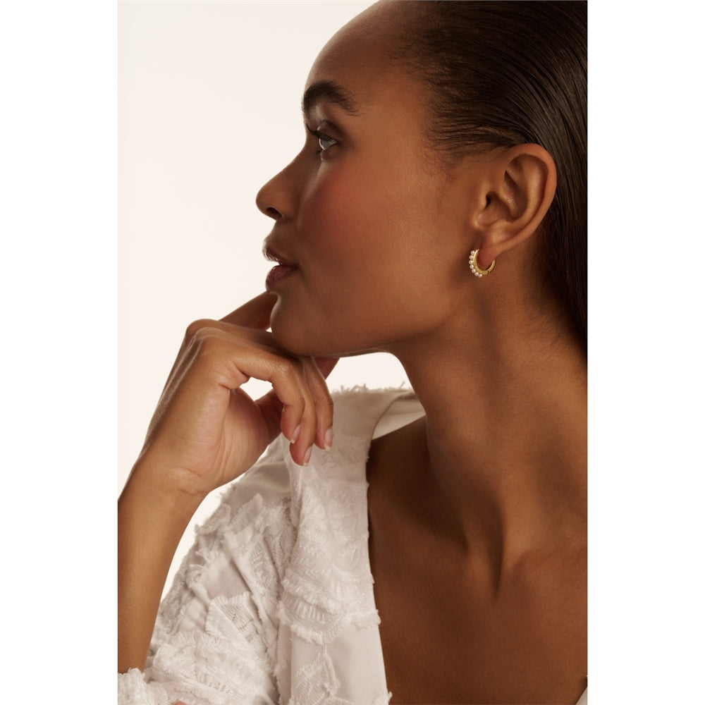 Ted Baker Gold Persia Pearl Huggie Earrings