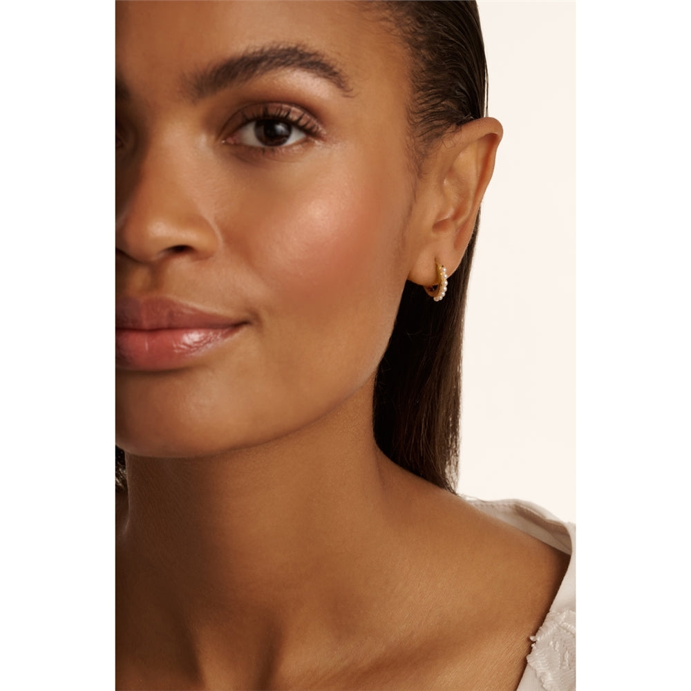 Ted Baker Gold Persia Pearl Huggie Earrings