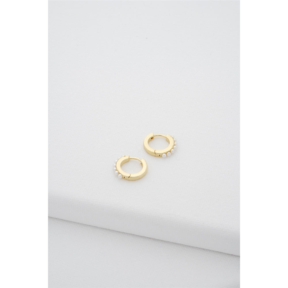 Ted Baker Gold Persia Pearl Huggie Earrings