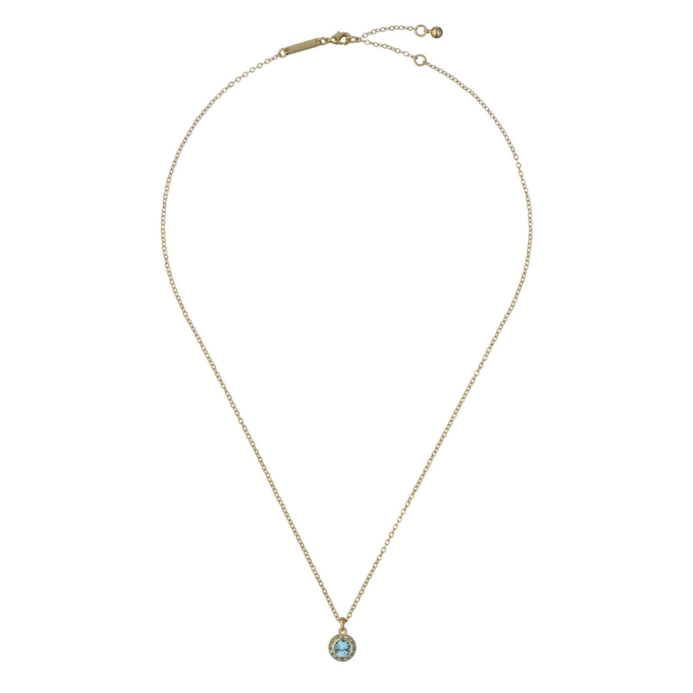 Ted Baker Gold Soltell Solitaire Sparkle Halo Aqua Necklace