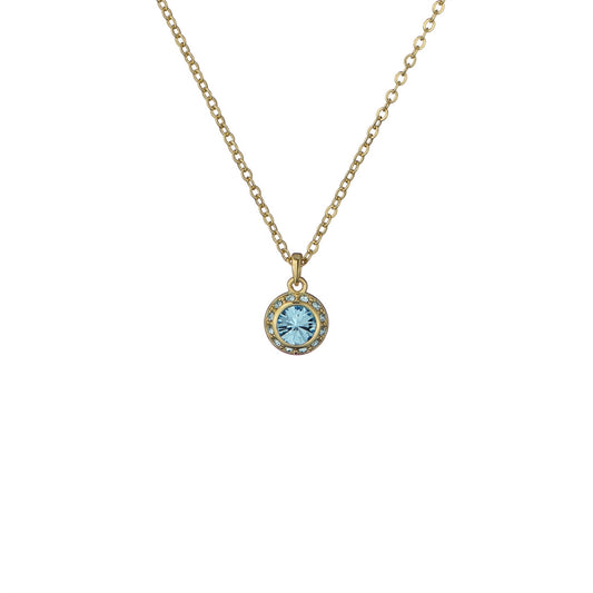 Ted Baker Gold Soltell Solitaire Sparkle Halo Aqua Necklace