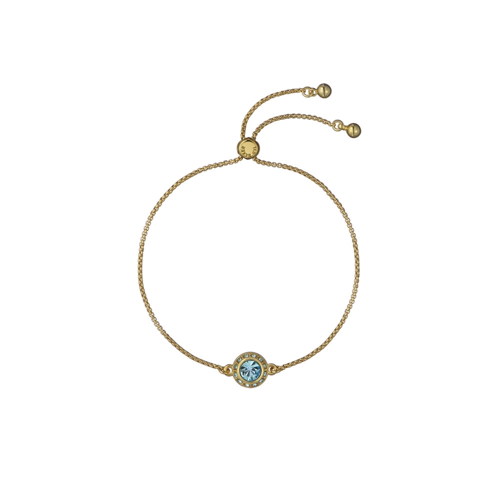 Ted Baker Gold Soleta Solitaire Sparkle Halo Aqua Slide Bracelet