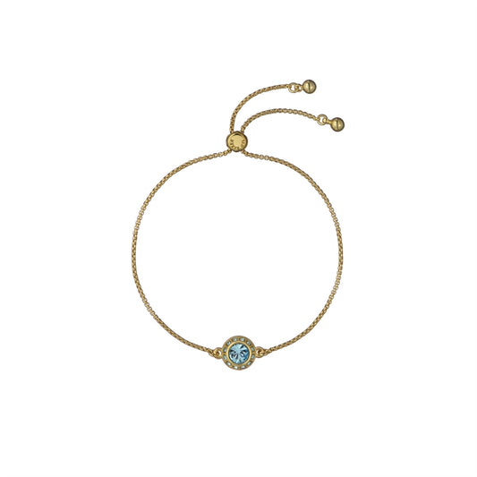 Ted Baker Gold Soleta Solitaire Sparkle Halo Aqua Slide Bracelet