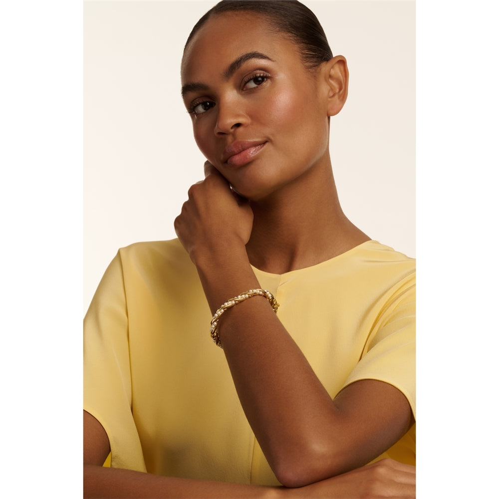 Ted Baker Gold Tilaa Twisted Pearl Cuff Bracelet