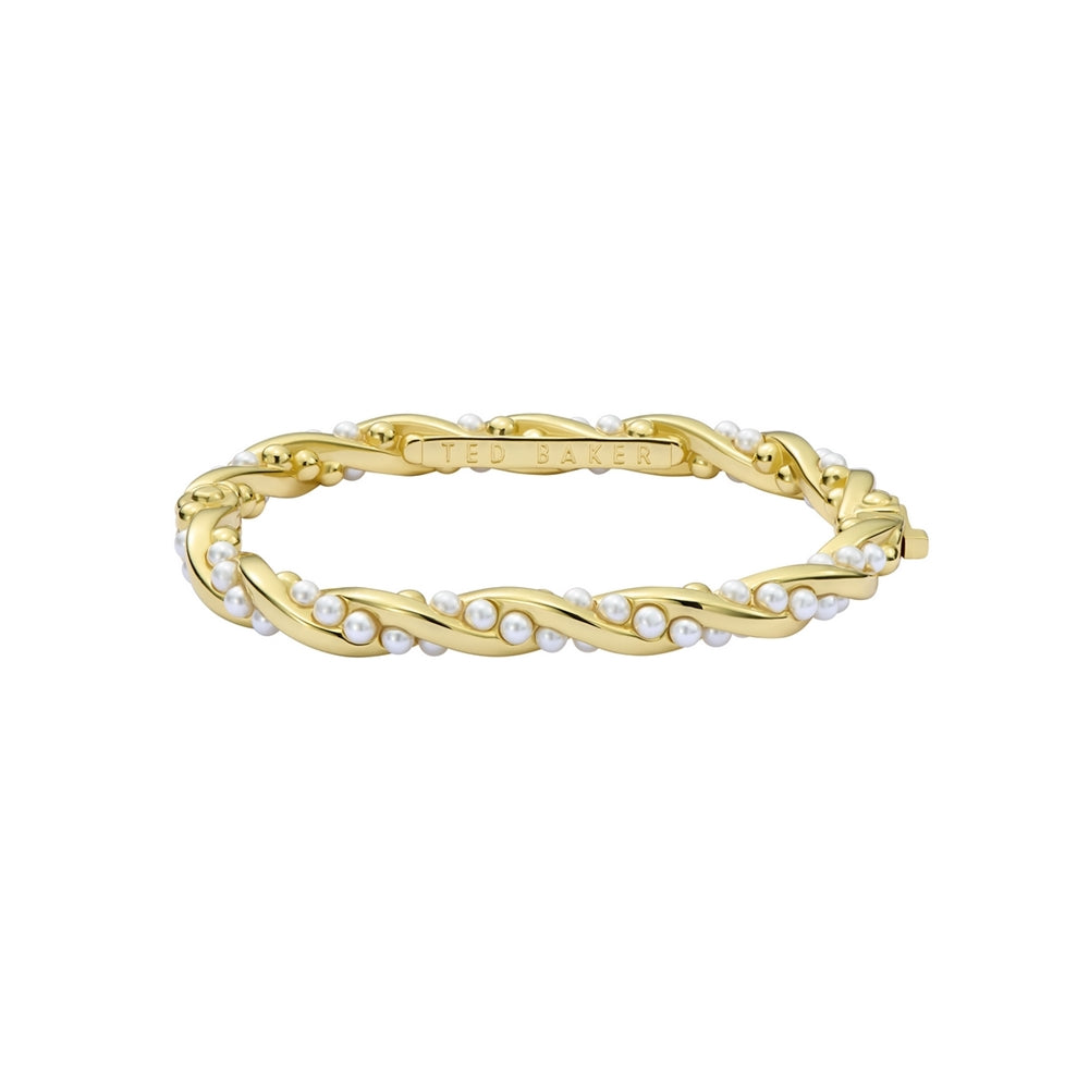 Ted Baker Gold Tilaa Twisted Pearl Cuff Bracelet