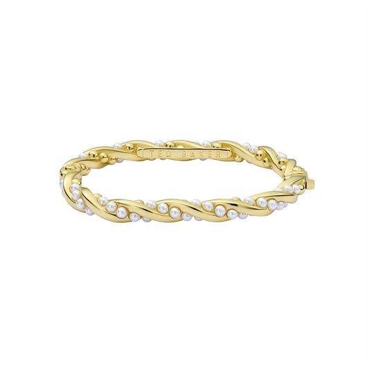 Ted Baker Gold Tilaa Twisted Pearl Cuff Bracelet