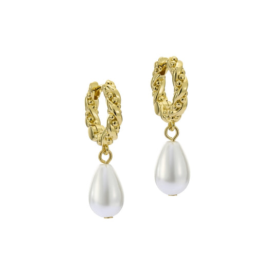Ted Baker Gold Tilly Twisted Pearl Drop Earrings