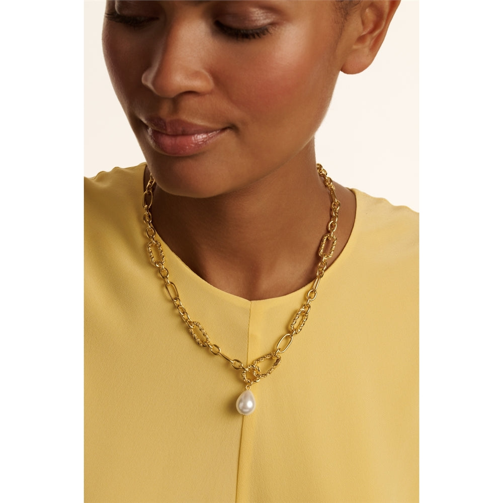 Ted Baker Gold Timora Twisted Pearl Statement Necklace