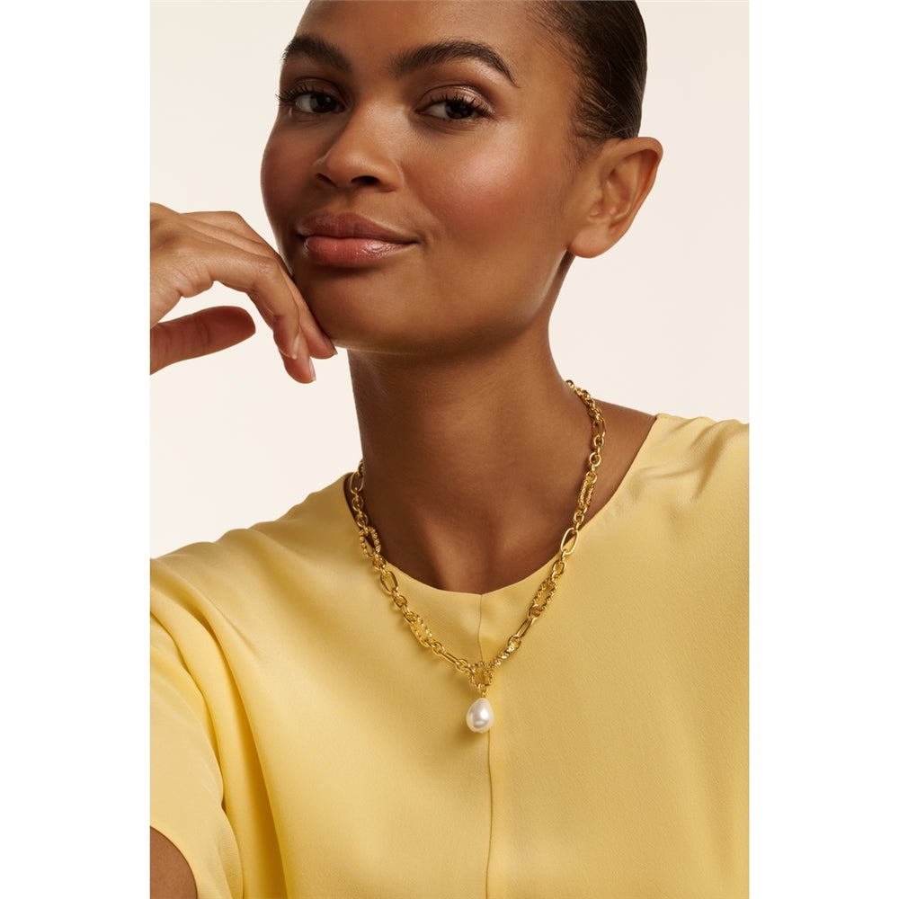 Ted Baker Gold Timora Twisted Pearl Statement Necklace