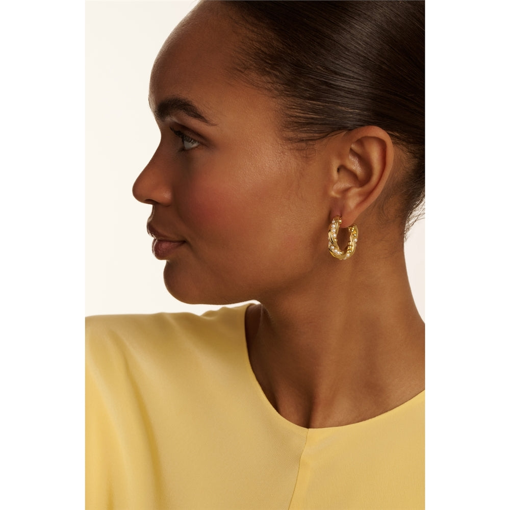 Ted Baker Gold Tiyaa Twisted Pearl Hoops