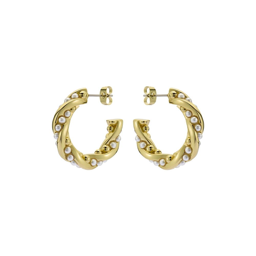 Ted Baker Gold Tiyaa Twisted Pearl Hoops