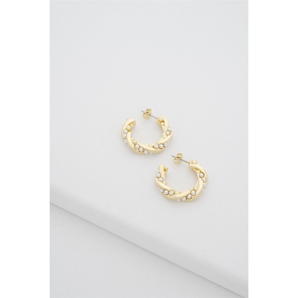 Ted Baker Gold Tiyaa Twisted Pearl Hoops