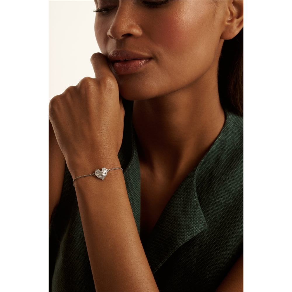Ted Baker Silver Cherise Crystal Cluster Heart Slide Bracelet