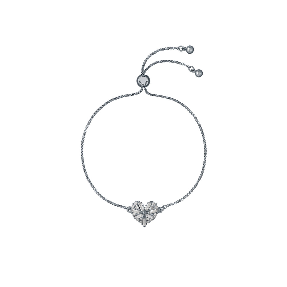 Ted Baker Silver Cherise Crystal Cluster Heart Slide Bracelet