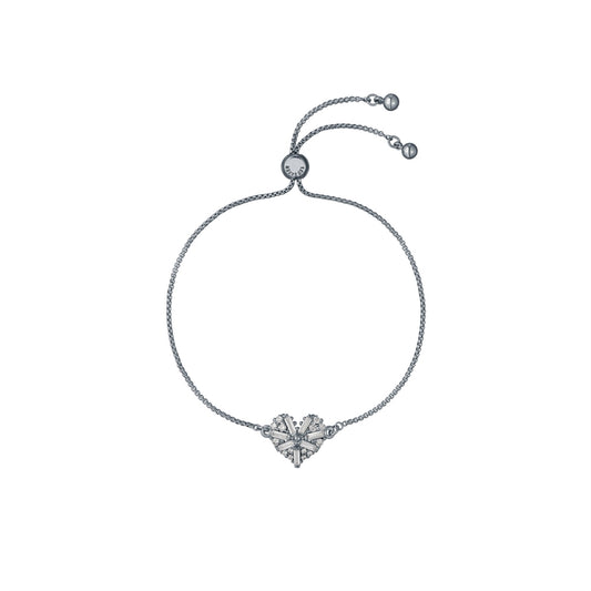 Ted Baker Silver Cherise Crystal Cluster Heart Slide Bracelet