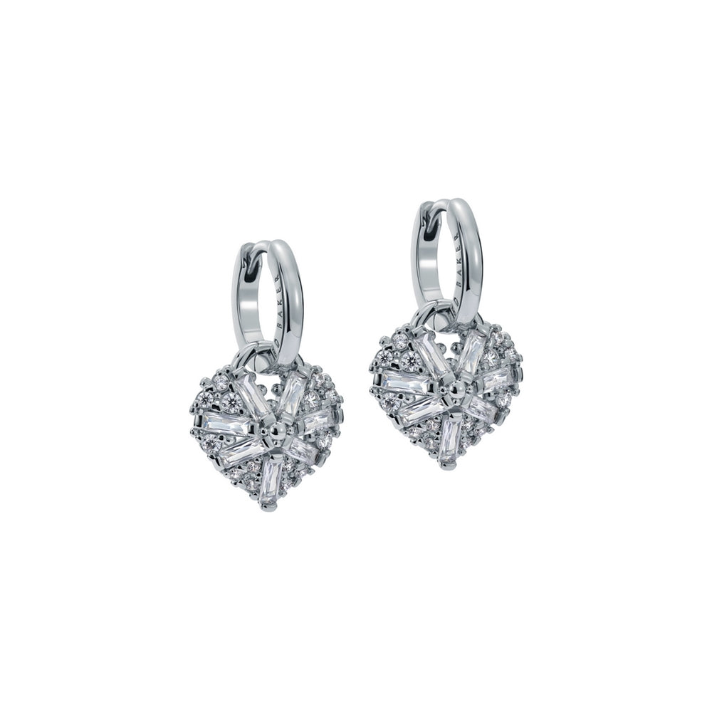 Ted Baker Silver Cherise Crystal Cluster Heart Huggies