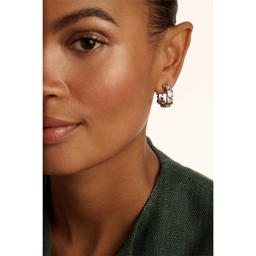 Ted Baker Silver Clarence Crystal Cluster Hoops