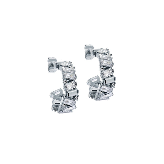 Ted Baker Silver Clarence Crystal Cluster Hoops
