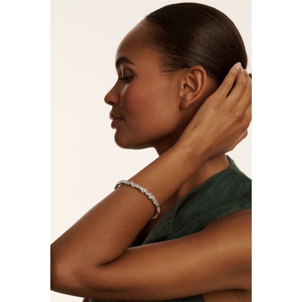 Ted Baker Silver Clarina Crystal Cluster Bangle