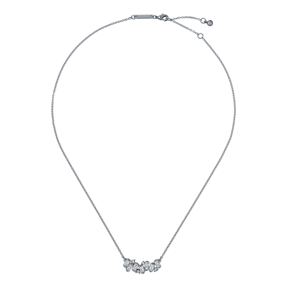 Ted Baker Silver Clarita Crystal Cluster Necklace