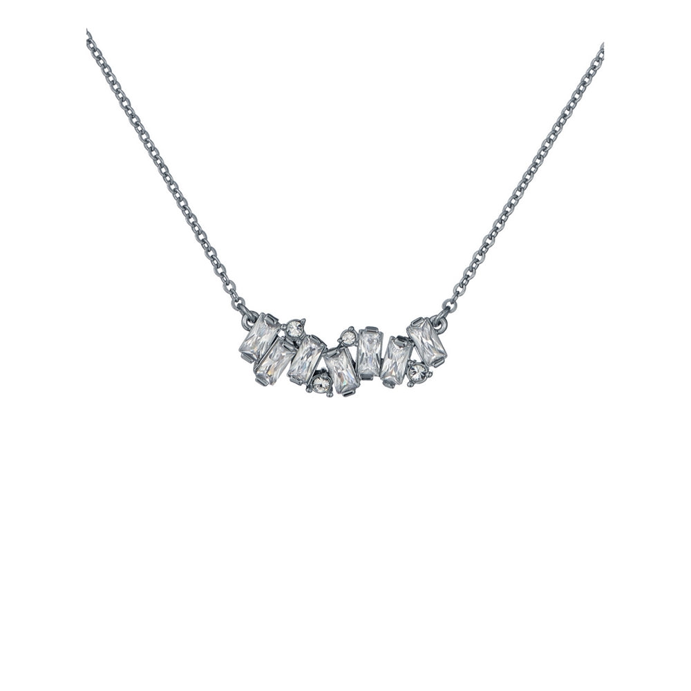 Ted Baker Silver Clarita Crystal Cluster Necklace