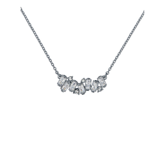Ted Baker Silver Clarita Crystal Cluster Necklace