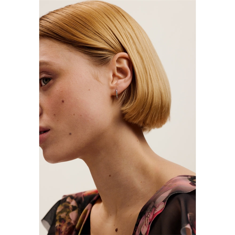 Ted Baker Silver Heplie Pastel Crystal 14mm Hoops