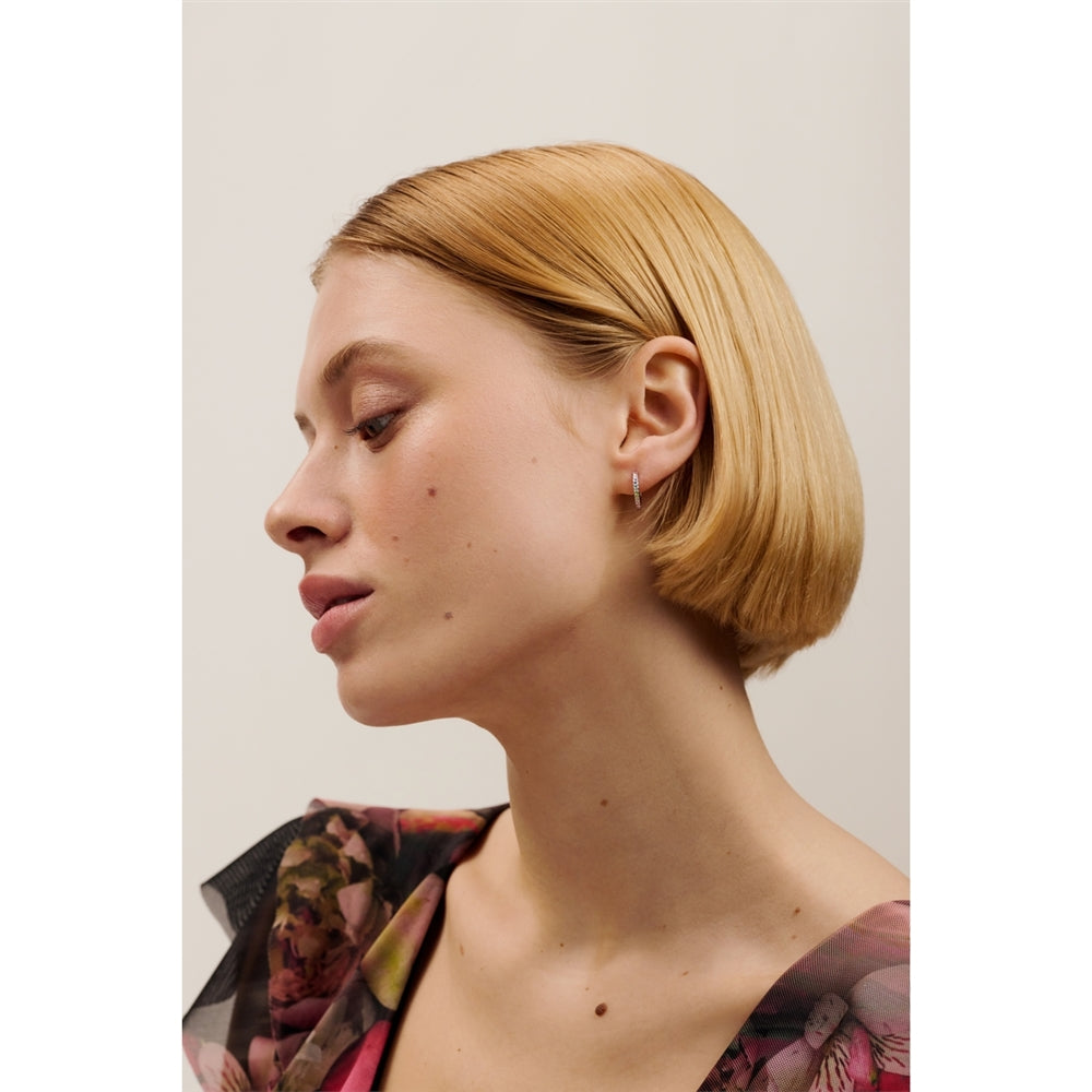 Ted Baker Silver Heplie Pastel Crystal 14mm Hoops