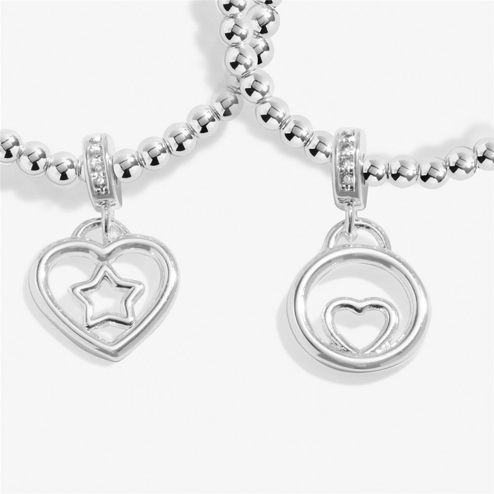 Joma Boxed Infinity Happy Birthday Hearts Set of 2 Bracelets