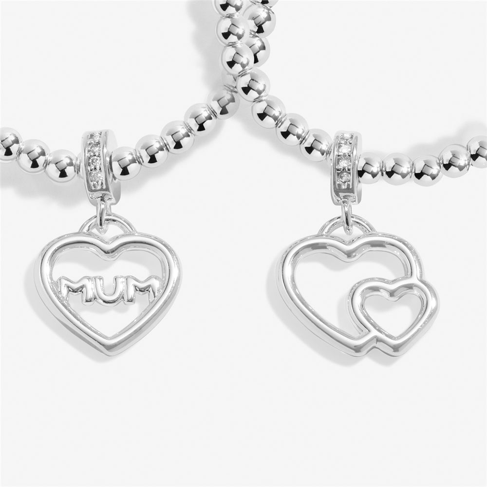 Joma Boxed Infinity Wonderful Mum Hearts Set of 2 Bracelets