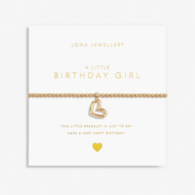 Joma Gold A Little Birthday Girl Heart Bracelet