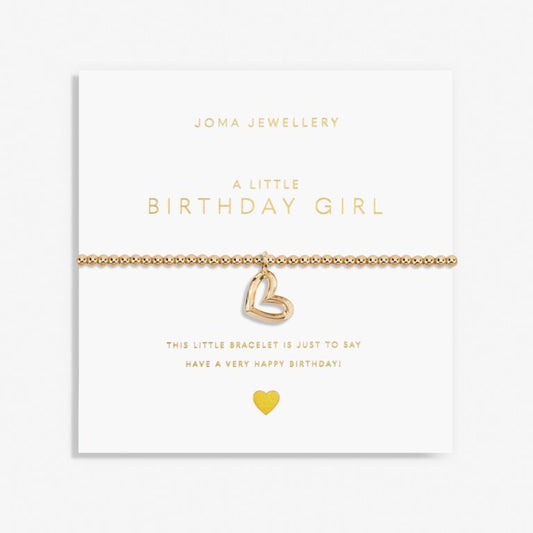 Joma Gold A Little Birthday Girl Heart Bracelet