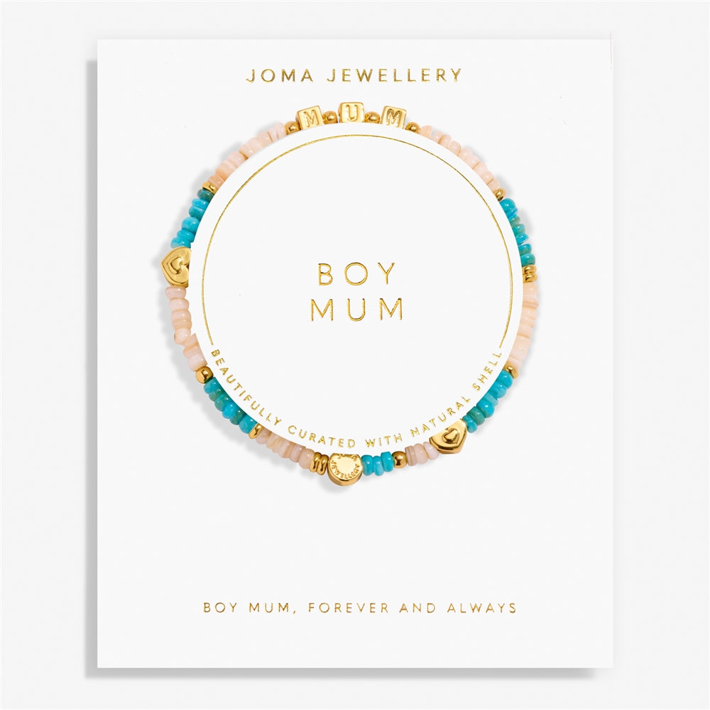 Joma Gold Blue Cubes Boy Mum Bracelet