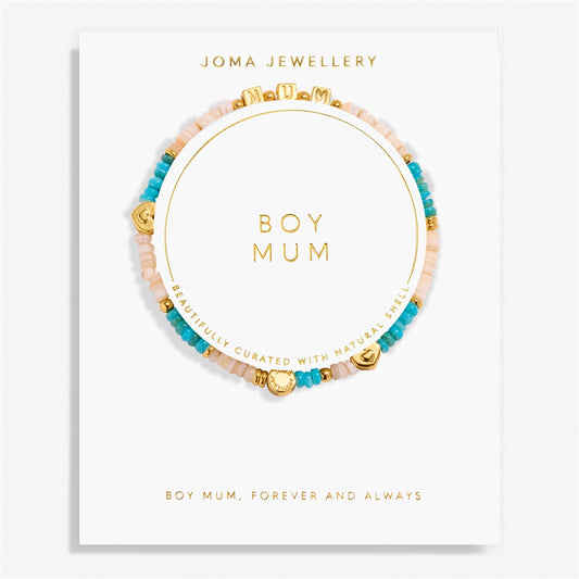 Joma Gold Blue Cubes Boy Mum Bracelet
