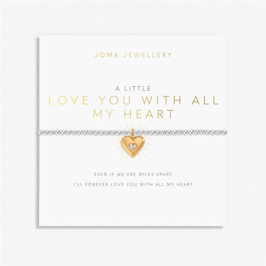 Joma Gold Mix Love You With All My Heart Bracelet