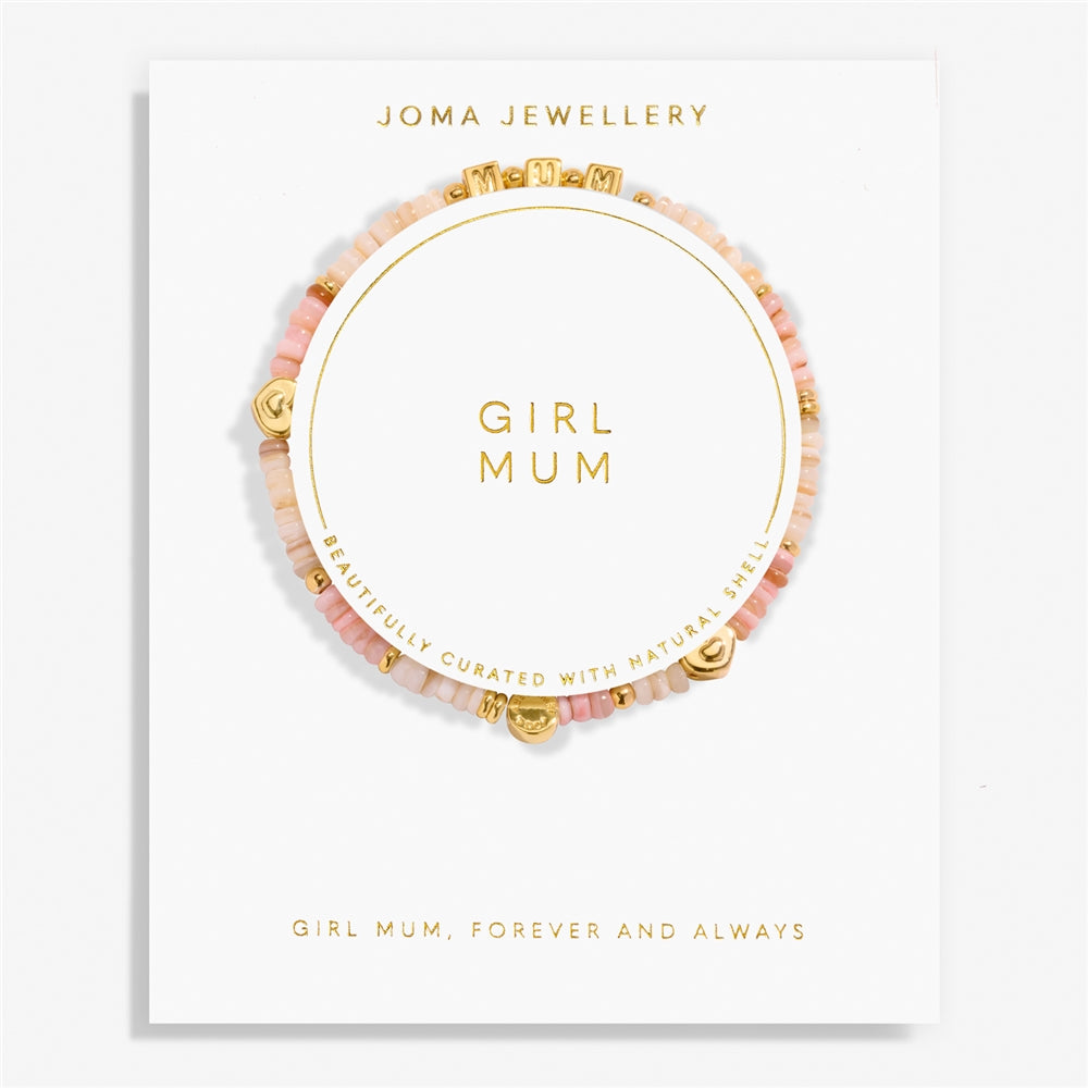 Joma Gold Pink Cubes Girl Mum Bracelet