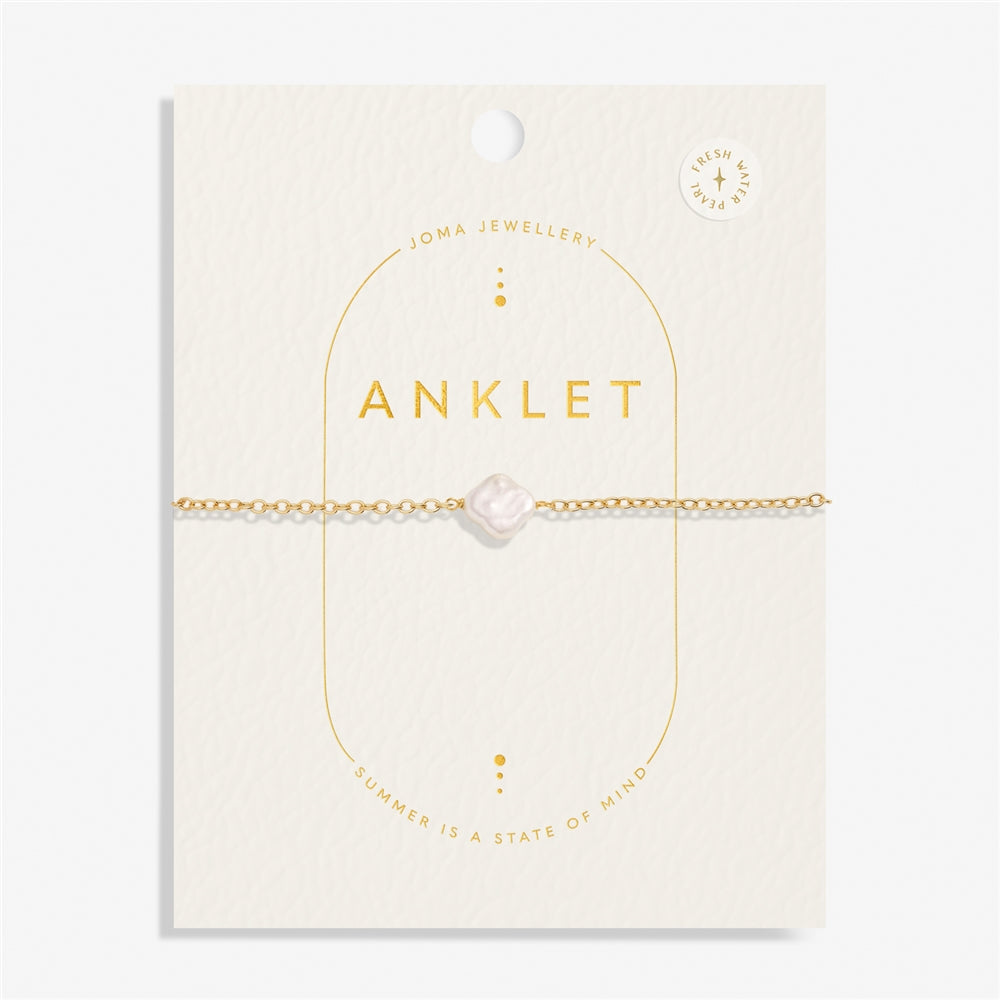 Joma Gold Pearl Clover Anklet