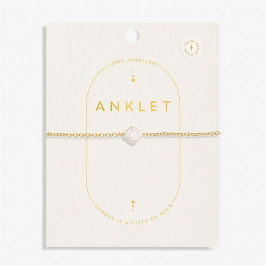 Joma Gold Pearl Clover Anklet