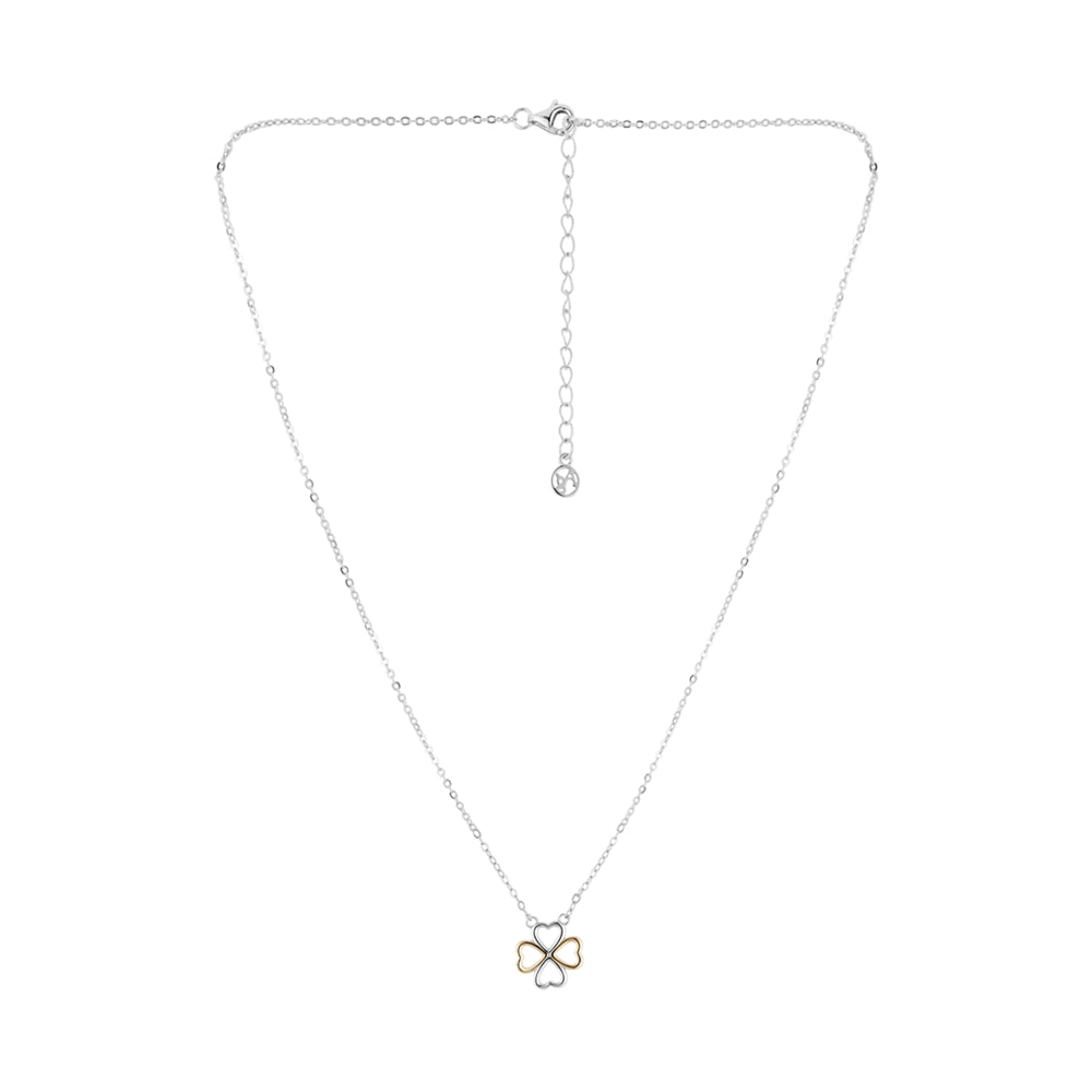 Argento Silver Two Tone Clover Necklace