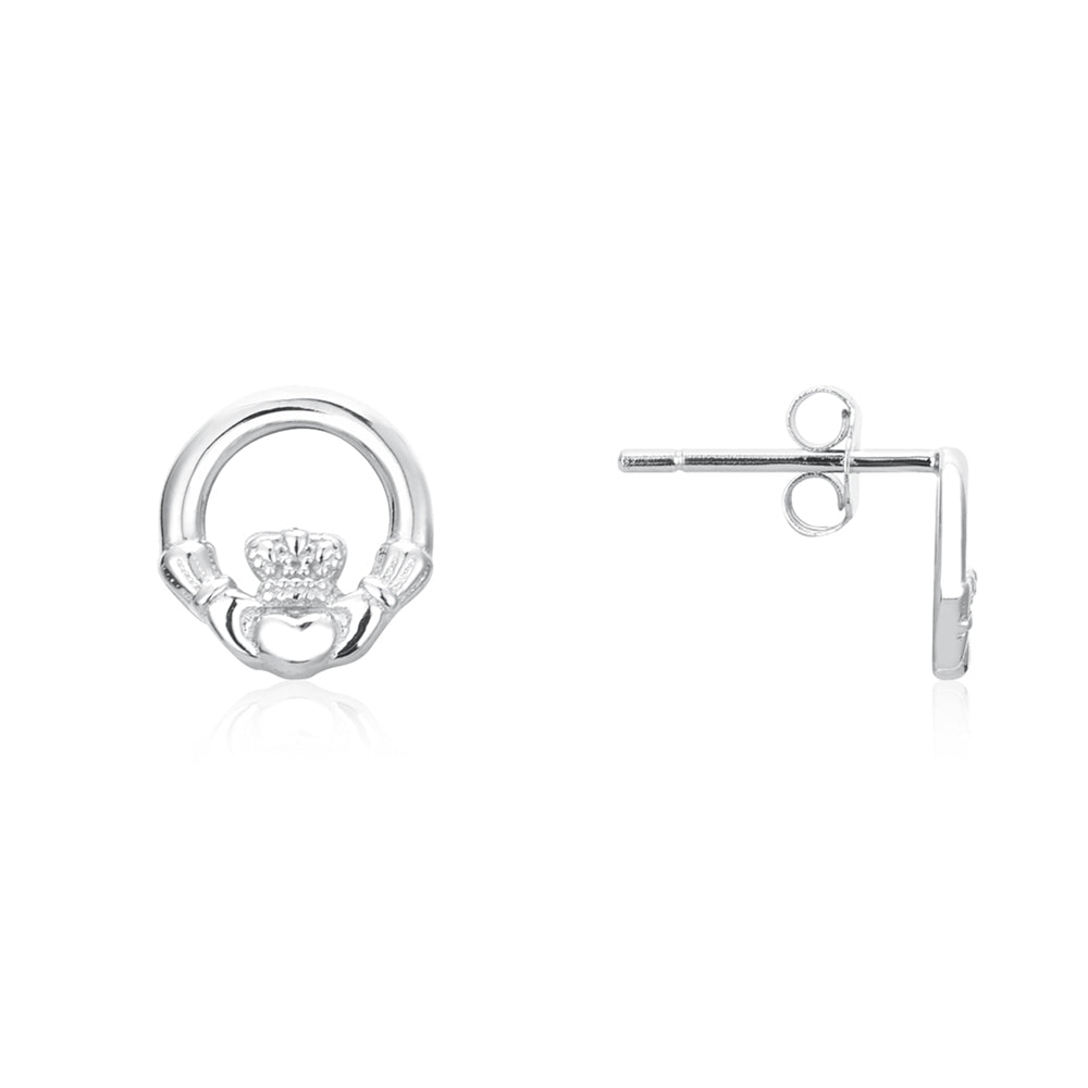 Argento Silver Mini Claddagh Studs